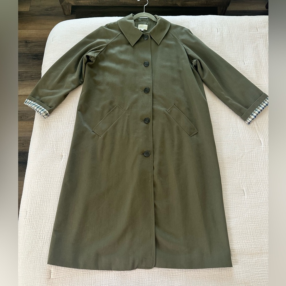 Sezane Clyde Coat Dark Khaki - Size 8